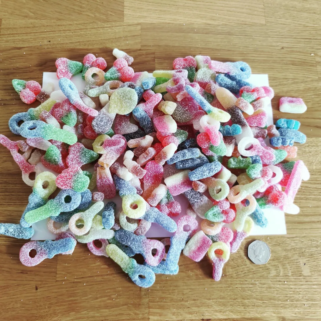 A pile of fizzy vegan sweets
